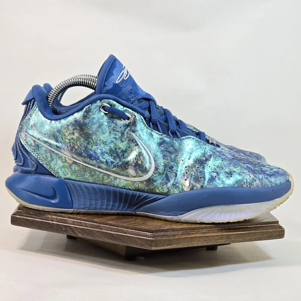 Nike LeBron 21 Shoes Mens Size 8 Blue Air Zoom‎ Basketball Abalone FN0708-400